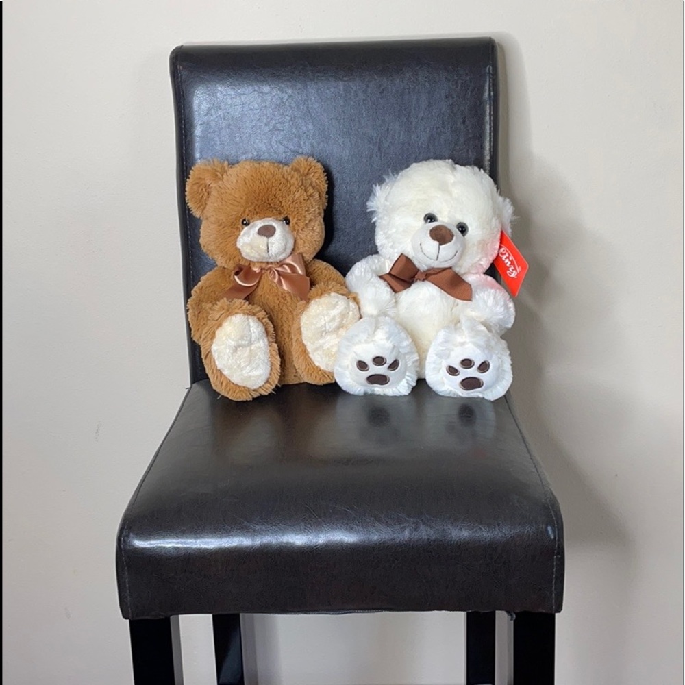 2 stuffed bear animals. Ages 3 and Up. Polyester